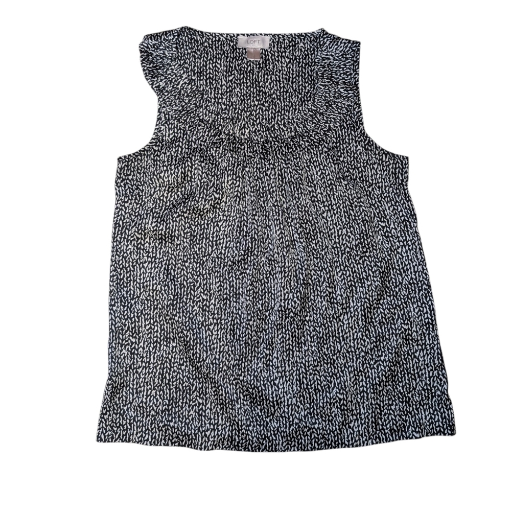 Black And White Ann Taylor LOFT Top Size Small